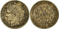 Frankreich 20 Centimes Münze, Cérès, Paris, SS, Silber, KM:758.1 -