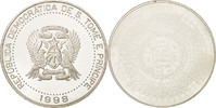 SAINT THOMAS & PRINCE ISLAND 2000 Dobras Münze, UNZ+, Silber, KM:86 -