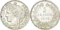 Frankreich 5 Francs Münze, Cérès, Bordeaux, S+, Silber, KM:818.2 -