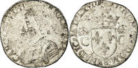 Frankreich Teston Münze, Charles IX, Toulouse, S, Silber, Sombart:4602 -