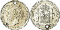 Spanien Peseta Münze, Alfonso XIII, Madrid, SS+, Silber, KM:702 -