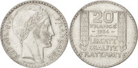 Frankreich 20 Francs Münze, Turin, Paris, SS+, Silber, KM:879 -
