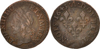 Frankreich Double Tournois Münze, Louis XIII, Double tournois de Warin, tête à gauche -