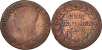 Frankreich 5 Centimes Münze, Dupré, Paris, SGE+, Bronze, KM:640.1 -