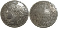 Frankreich 5 Francs Münze, Cérès, Strasbourg, S+, Silber, KM:761.2 -