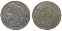 Frankreich 20 Centimes Münze, Cérès, Paris, SS+, Silber, KM:758.1 -