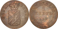 Deutsch Staaten Kreuzer BADEN, Karl Ludwig Friedrich, SS, Copper, KM:159