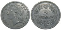 Frankreich 5 Francs Münze, Lavrillier, Beaumont le Roger, S+ -
