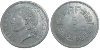 Frankreich 5 Francs Münze, Lavrillier, Beaumont le Roger, VZ+ -