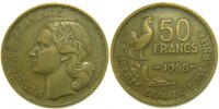 Frankreich 50 Francs Münze, Guiraud, Paris, SS, Aluminum-Bronze -