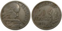 Frankreich 100 Francs Münze, Cochet, S+, Copper-nickel, KM:919.1 -