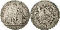 Frankreich 5 Francs Münze, Union et Force, Perpignan, S+, Silber -