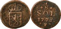 Luxemburg 1/8 Sol Münze, Maria Theresa, Brussels, S, Kupfer, KM:5 -