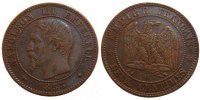 Frankreich 2 Centimes Münze, Napoleon III, Napoléon III, Strasbourg -