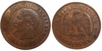 Frankreich 2 Centimes Münze, Napoleon III, Napoléon III, Marseille -