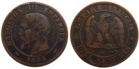 Frankreich 2 Centimes Münze, Napoleon III, Napoléon III, Lille, SS -