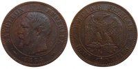 Frankreich 2 Centimes Münze, Napoleon III, Napoléon III, Rouen, SS+ -