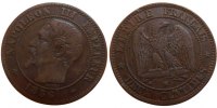 Frankreich 2 Centimes Münze, Napoleon III, Napoléon III, Marseille -