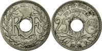 Frankreich 25 Centimes Münze, Lindauer, SS+, Nickel, KM:867 -