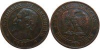Frankreich 2 Centimes Münze, Napoleon III, Napoléon III, Bordeaux, SS -