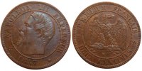 Frankreich 2 Centimes Münze, Napoleon III, Napoléon III, Marseille -