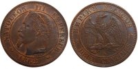 Frankreich 2 Centimes Münze, Napoleon III, Napoléon III, Bordeaux -