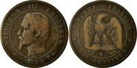 Frankreich 10 Centimes Münze, Napoleon III, Napoléon III, Paris, S+ -