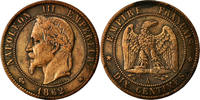Frankreich 10 Centimes Münze, Napoleon III, Napoléon III, Paris, SS+ -