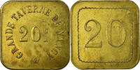 Frankreich 20 Centimes Münze, Grande Taverne, Nancy, VZ, Messing, Elie:115.1 -