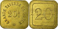 Frankreich 20 Centimes Münze, Grande Taverne, Nancy, VZ, Messing, Elie:115.1 -