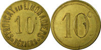 Frankreich 10 Centimes Münze, Syndicat des Limonadiers, Béziers, SS+ -