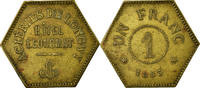 Frankreich 1 Franc Münze, Aciéries de Longwy, Hôtel Economat, Longwy -