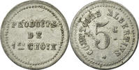 Frankreich 5 Centimes Münze, Comptoirs Albertins, Albert, SS, Aluminium -