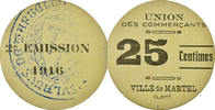 Frankreich 25 Centimes Münze, Union des Commerçants, Martel, VZ -
