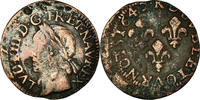 Frankreich Double Tournois Münze, Louis XIII, Bordeaux, S, Kupfer -