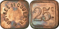 Frankreich 25 Centimes Münze, Usine de Couëron, Couëron, SS, Kupfer -
