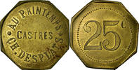 Frankreich 25 Centimes Münze, Au Printemps, Ch. DESPLATS, Castres, VZ -