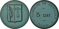 Frankreich 5 Centimes Münze, Commune de Graulhet, Graulhet, VZ, Cardboard -