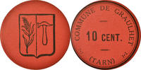 Frankreich 10 Centimes Münze, Commune de Graulhet, Graulhet, VZ, Cardboard -