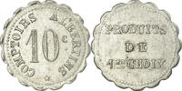 Frankreich 10 Centimes Münze, Comptoirs Albertins, Albert, SS, Aluminium -
