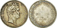 Frankreich 5 Francs Münze, Louis-Philippe, Paris, S, Silber, KM:737.1 -