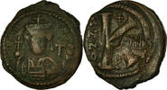 Follis Münze, Tiberius II Constantine, Antioch, S+, Kupfer, Sear:450 -