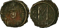 Follis Münze, Maurice Tiberius, Constantinople, SS, Kupfer, Sear:494 -