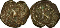 Half Follis Münze, Maurice Tiberius, Constantinople, S, Kupfer -
