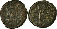 Half Follis Münze, Maurice Tiberius, Constantinople, S, Kupfer -