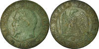 Frankreich 5 Centimes Münze, Napoleon III, Lille, Rare, S+, Bronze -