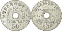 Frankreich 50 Centimes Münze, Maison Bernot Frères, Paris, SS+, Aluminium -