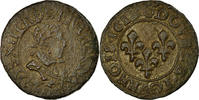 Frankreich Double Tournois Münze, Louis XIII, Poitiers, S+, Kupfer -