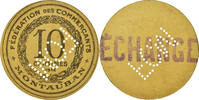 Frankreich 10 Centimes Münze, Fédération des Commerçants, Montauban, VZ -