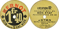 Frankreich 1 Fr 40 Münze, Bernot, Bon pour 1 sac vide, Paris, SS, Cardboard -